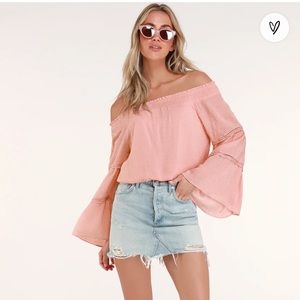 Lulus Sunny Story Bell Sleeve Top